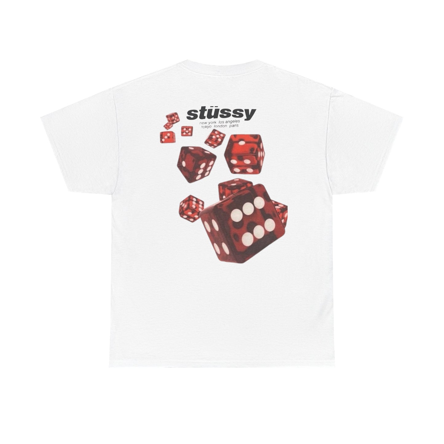 White Stussy Rollers Menswear Vintage Blank Unisex Heavy Cotton Tee T shirt