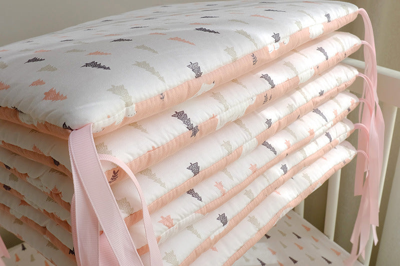 Cartoon embroidered cotton bumper bed cover