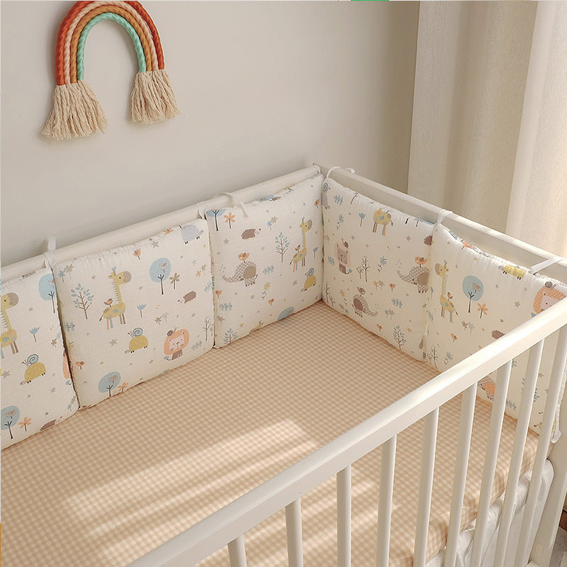 Cartoon embroidered cotton bumper bed cover