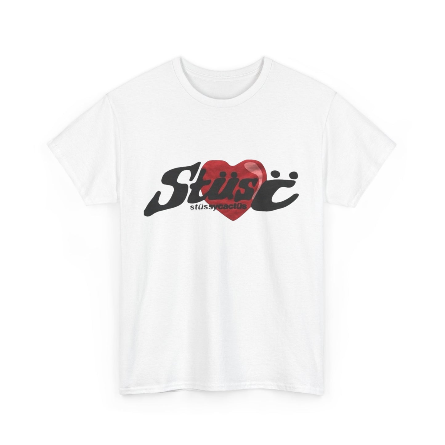 Stussy Cactus Heart Advertisement Menswear Vintage Blank Unisex Heavy Cotton Tee T shirt