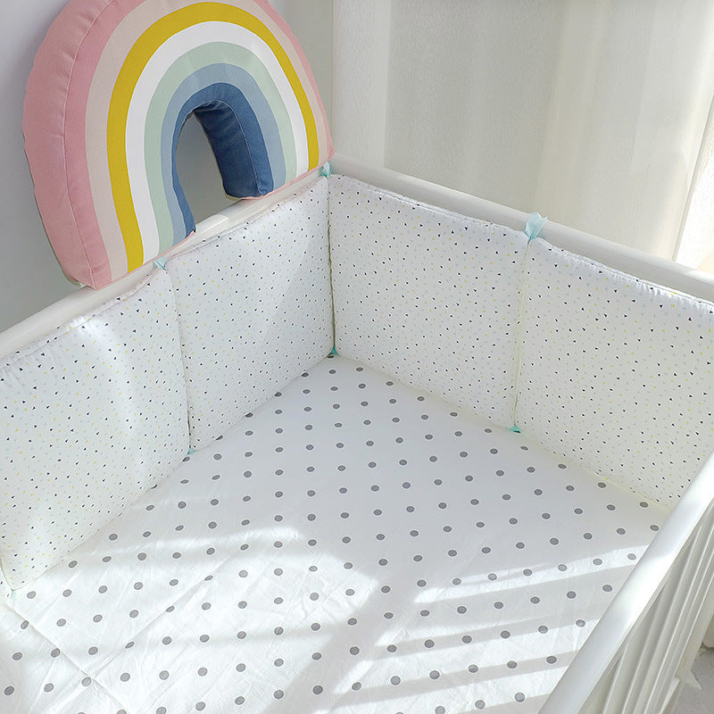 Cartoon embroidered cotton bumper bed cover