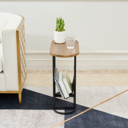 Acacia Oval Small Side Tables Living Room Small Space With Organizer Storage Space