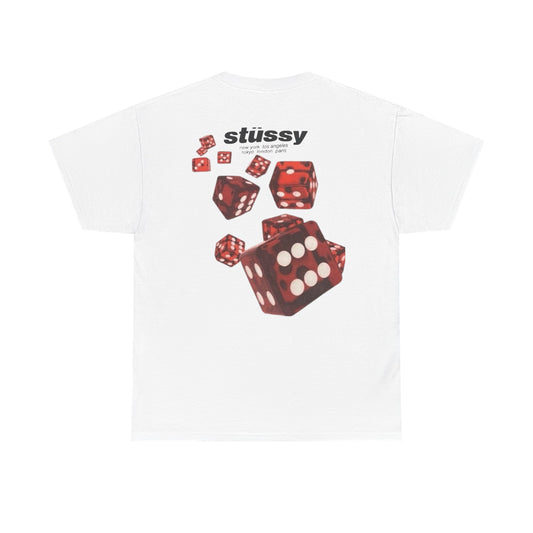 White Stussy Rollers Menswear Vintage Blank Unisex Heavy Cotton Tee T shirt