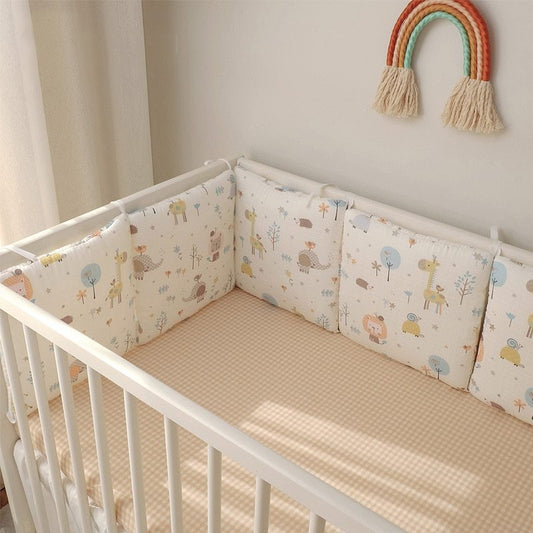 Cartoon embroidered cotton bumper bed cover
