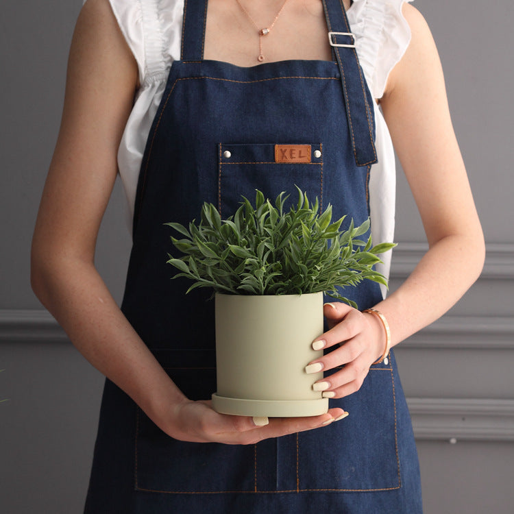 Nordic Industrial Style Colorful Ceramic Flowerpot/Cylindrical Shape Flower Pot